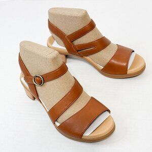 DANSKO NWB Sz 38 Tan/Luggage Nappa Leather Tansy Comfort Sandals